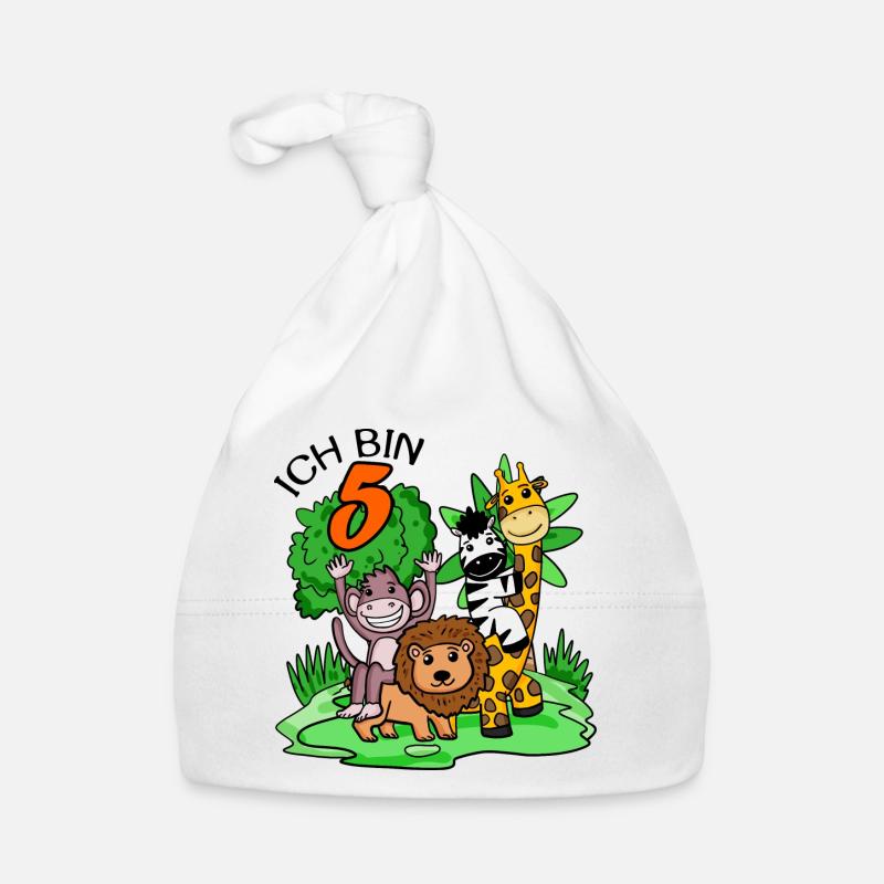 Ich bin 5 - 5. Geburtstag - Niedliche Tiere Baby Bio-Mütze