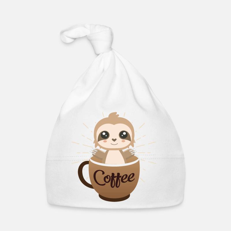 Sloth Coffee Design Organic Baby Cap