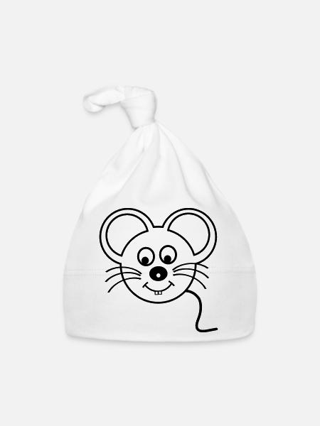 Maus - Baby Bio-Mütze - Weiß - Vorne