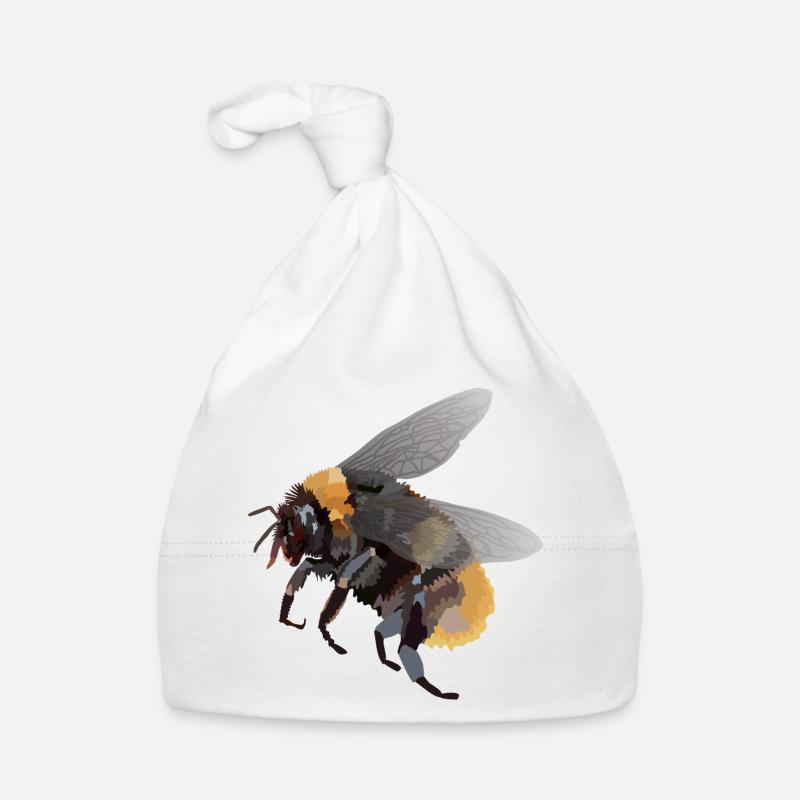 Heike, the bumblebee - Organic Baby Cap - white