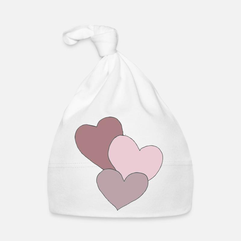 cœurs trois Bonnet bio Bébé