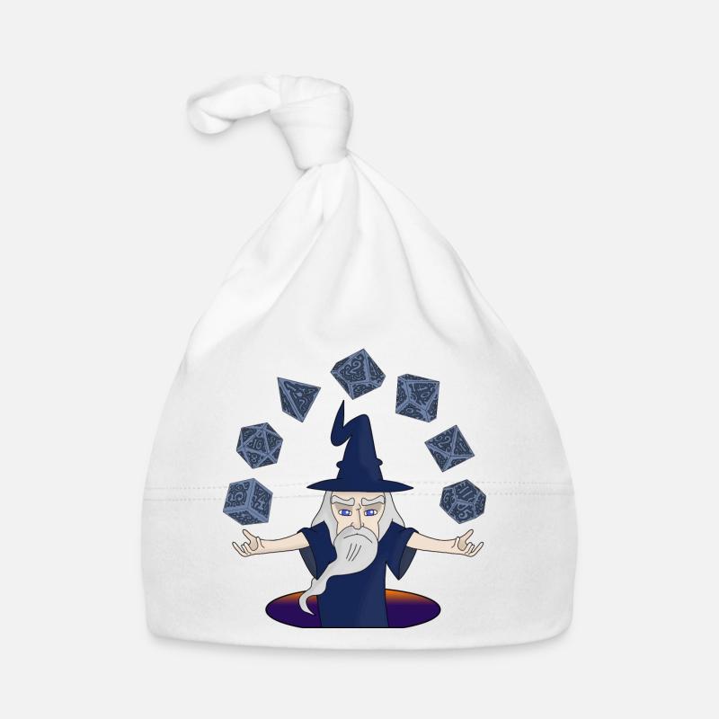 Ein Zauberer mit schwebenden Würfeln Baby Bio-Mütze