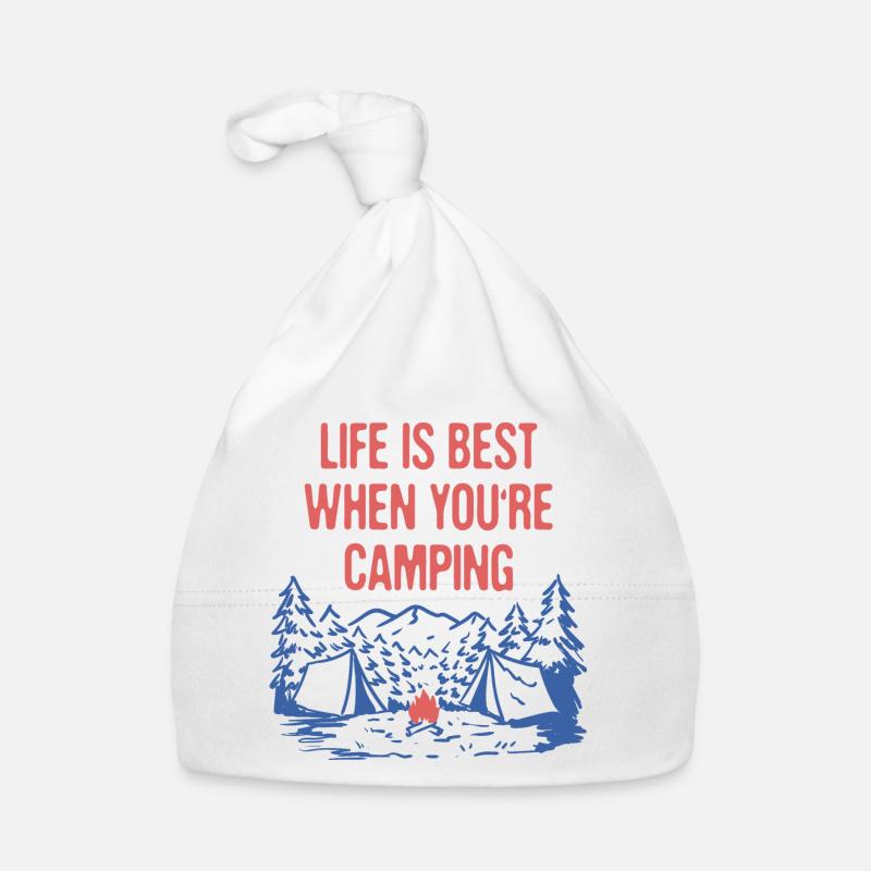 Life is Best When Camping Positivity Camper Baby Bio-Mütze