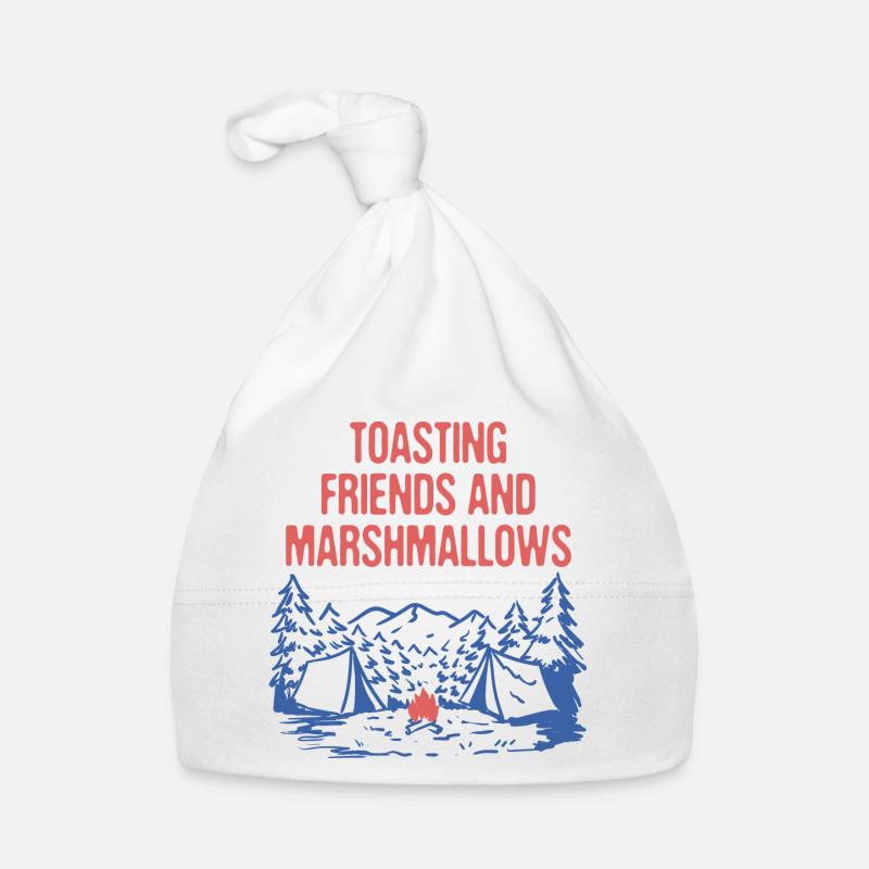 Toasting Friends & Marshmallows Camping Drôle Bonnet bio Bébé