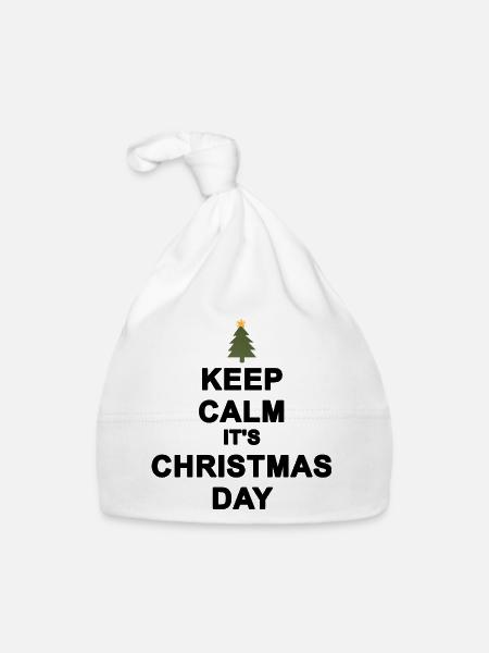Keep calm Christmas - Organic Baby Cap - white - Front