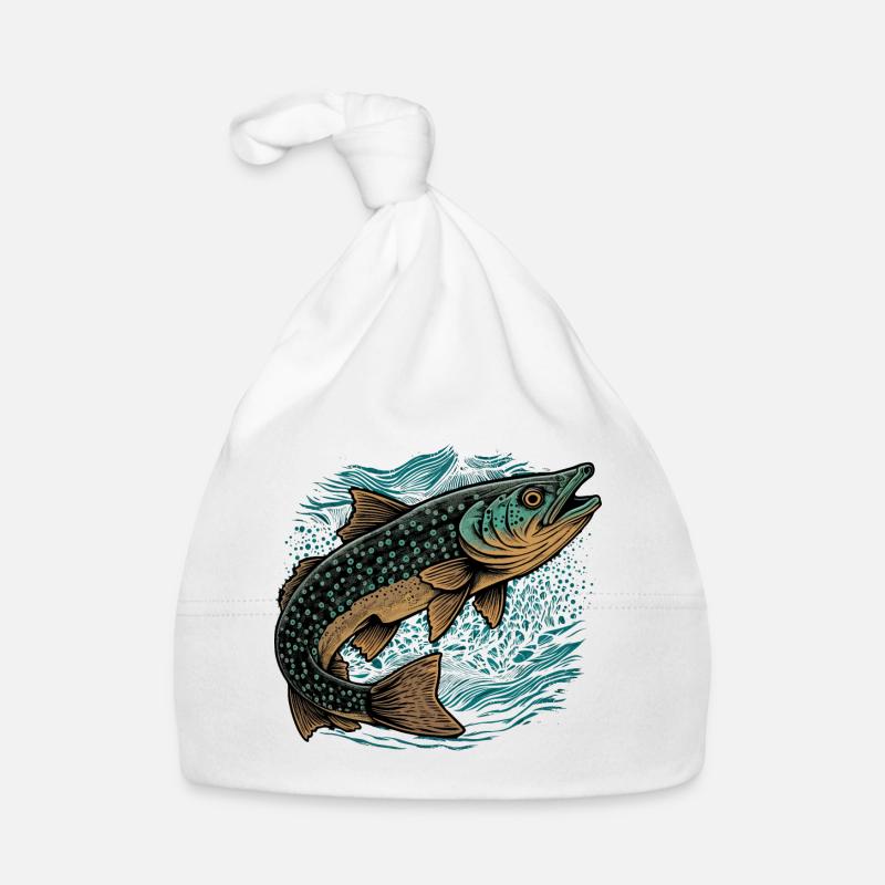 Fisch Kunstwerk Baby Bio-Mütze