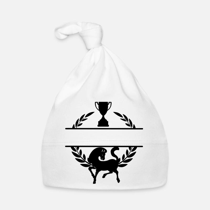 Cheval en couronne de laurier avec coupe Bonnet bio Bébé