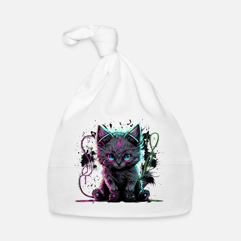 Hyper Katze - Baby Bio-Mütze - Weiß