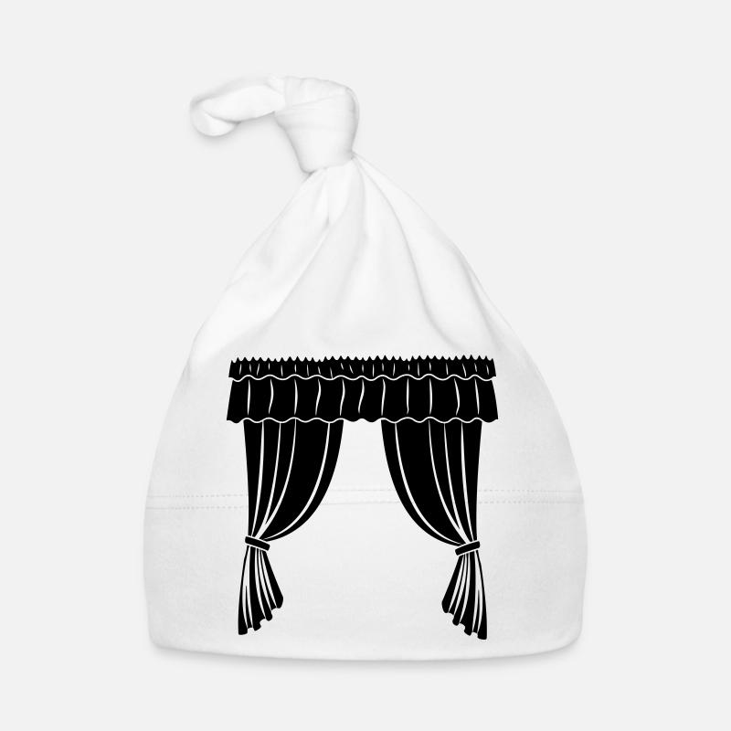 Théâtre ou boutique de rideaux - Bonnet bio Bébé - blanc