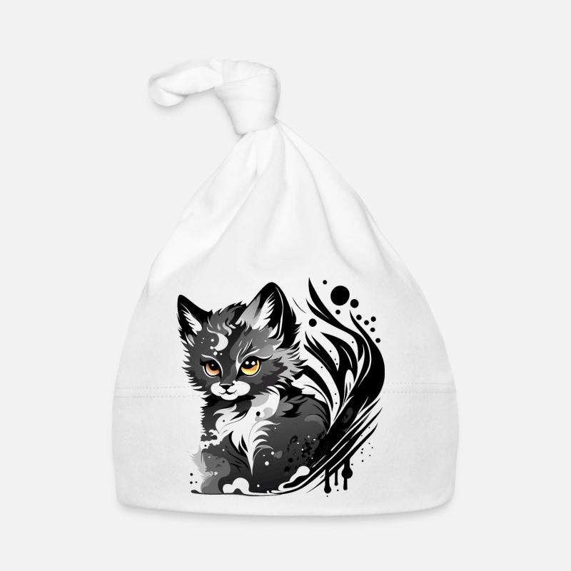 naughty kitten Organic Baby Cap