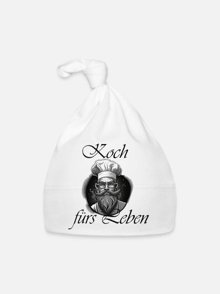 Koch fürs Leben - Baby Bio-Mütze - Weiß - Vorne