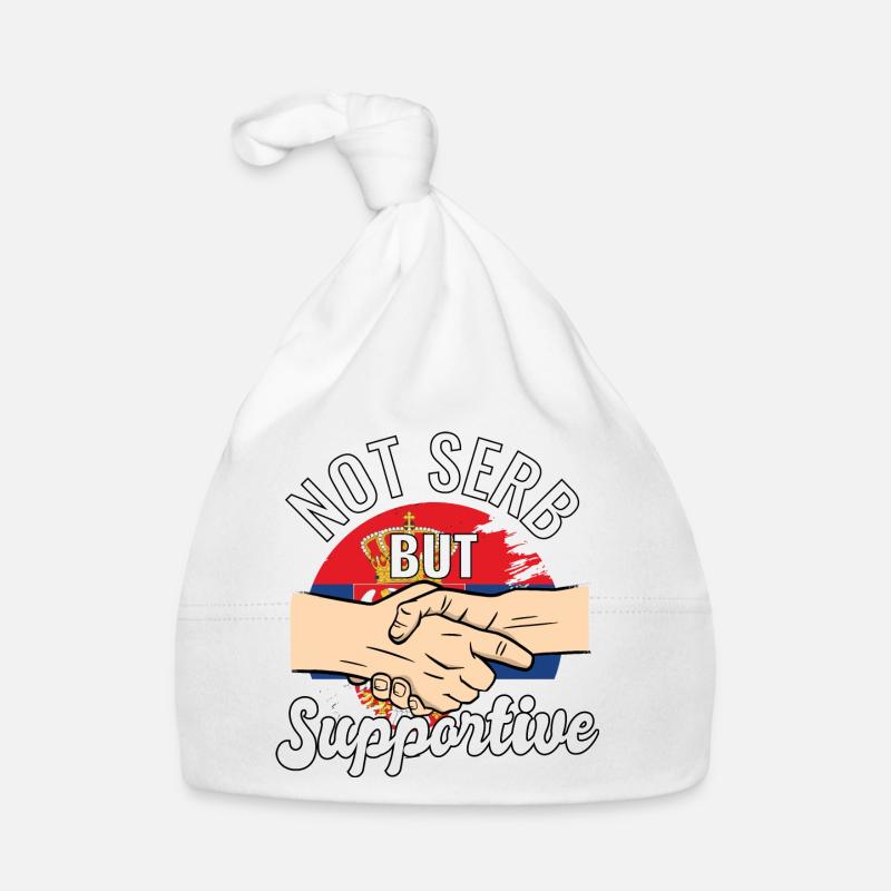 Pas serbe mais un voyageur de pays solidaire Serbie - Bonnet bio Bébé - blanc