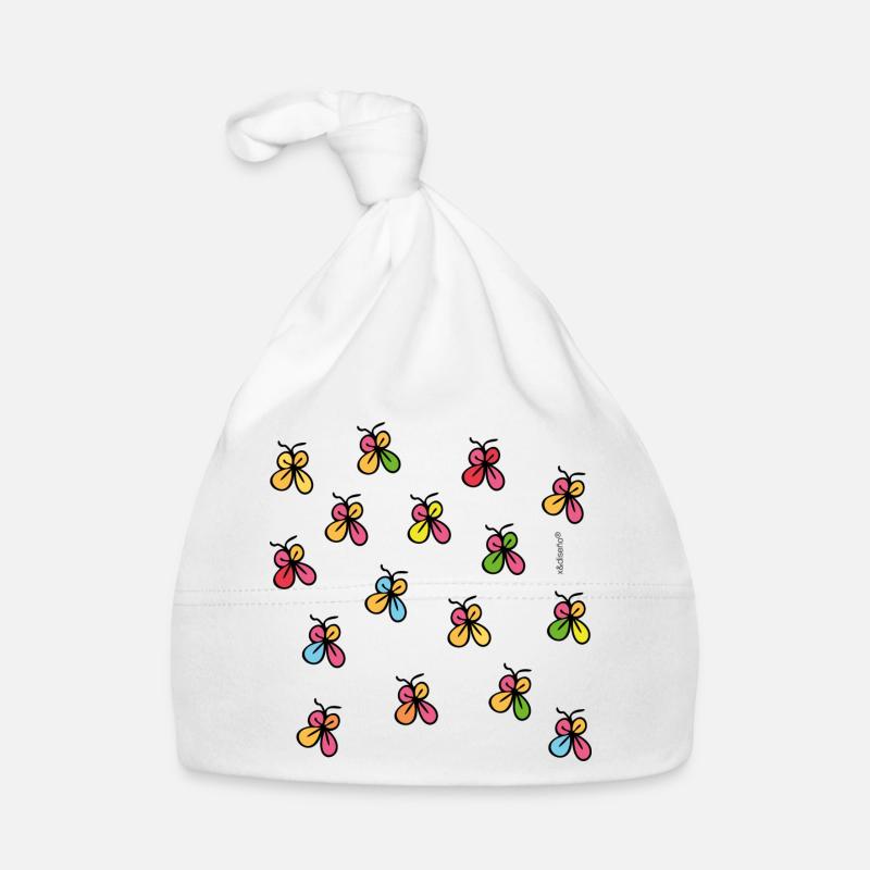 Neonschmetterlinge in schwarzer Silhouette Baby Bio-Mütze