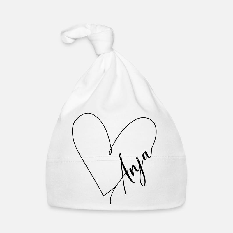 Anja Name Heart Line Organic Baby Cap