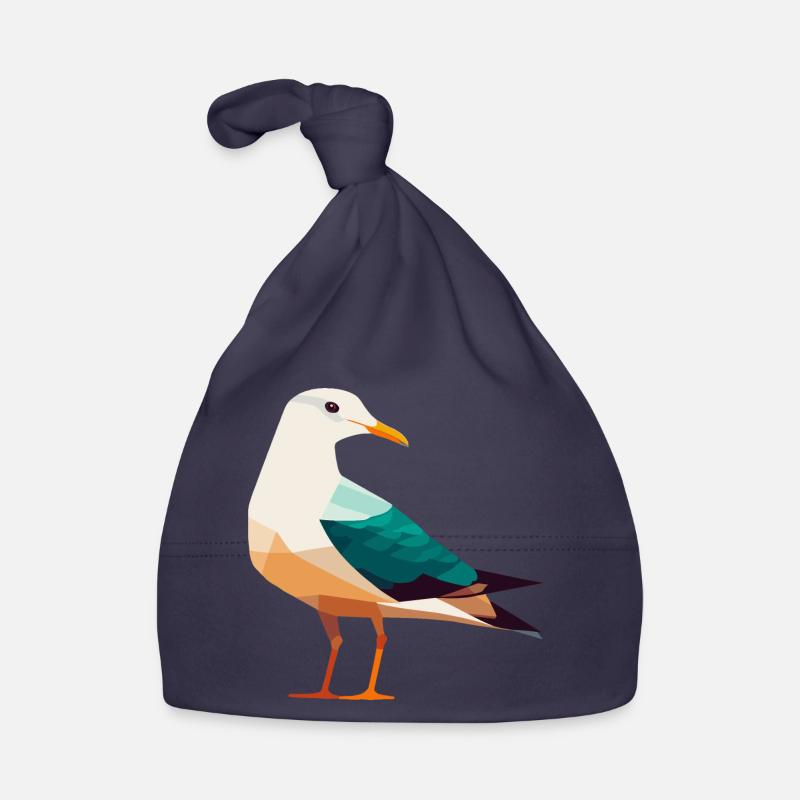 Nordsee Küste Möwe Polygon Baby Bio-Mütze