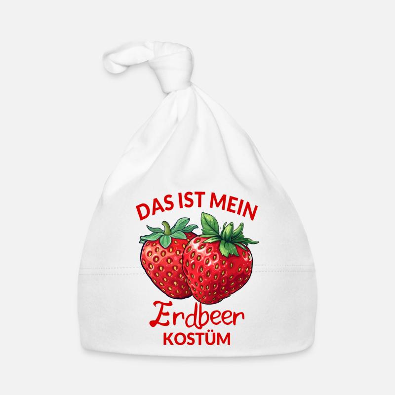 Erdbeere Kostüm Obst Frucht Erdbeerkostüm Karneval Baby Bio-Mütze
