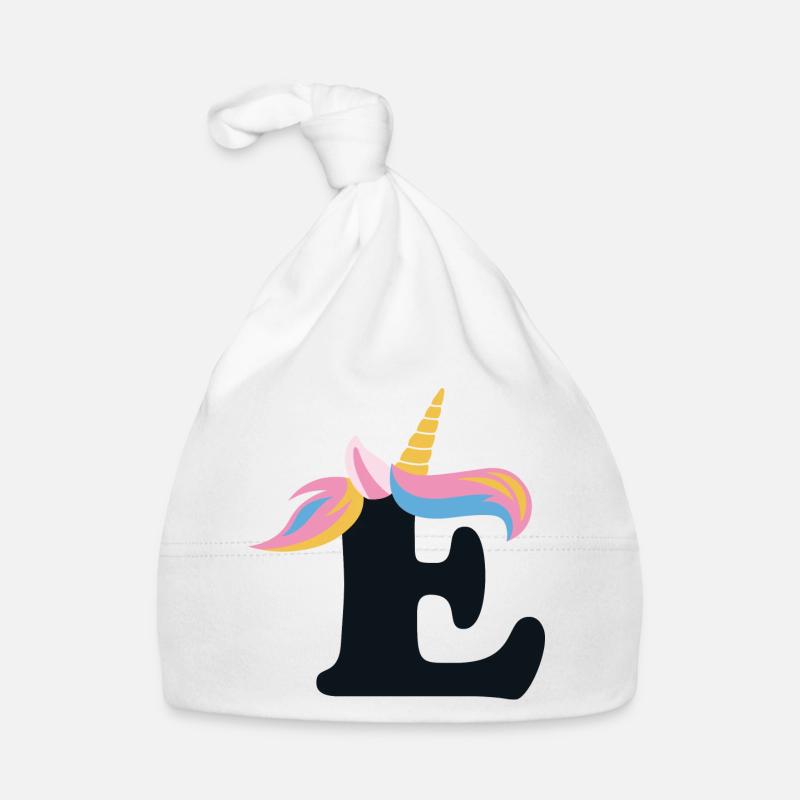 Unicorn Letter Rainbow Style "E" | be unique Organic Baby Cap