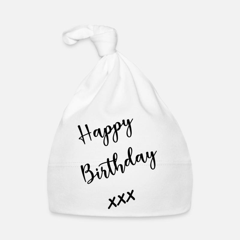 HAPPY BIRTHDAY - Bonnet bio Bébé - blanc