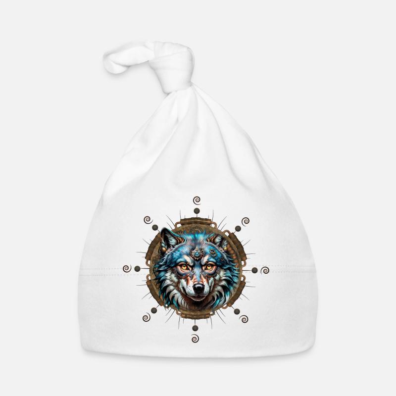 Fantastic steampunk wolf. Organic Baby Cap