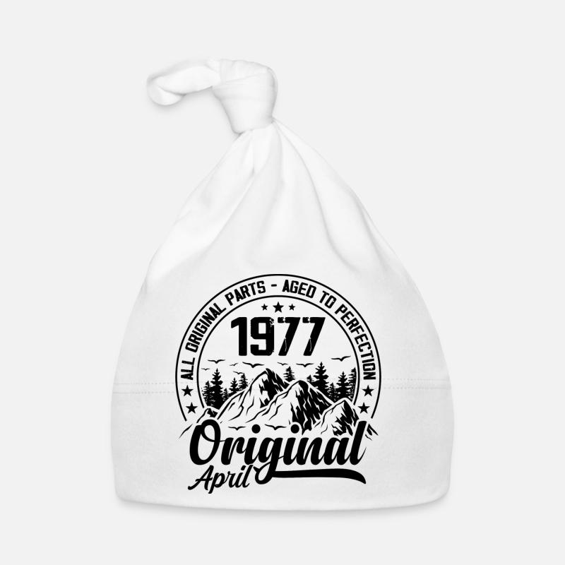 1977 April Original: 47 Years Anniversary Gift Organic Baby Cap