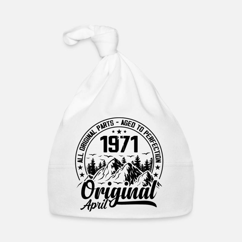 1971 April Original: 53 Years Anniversary Gift Organic Baby Cap