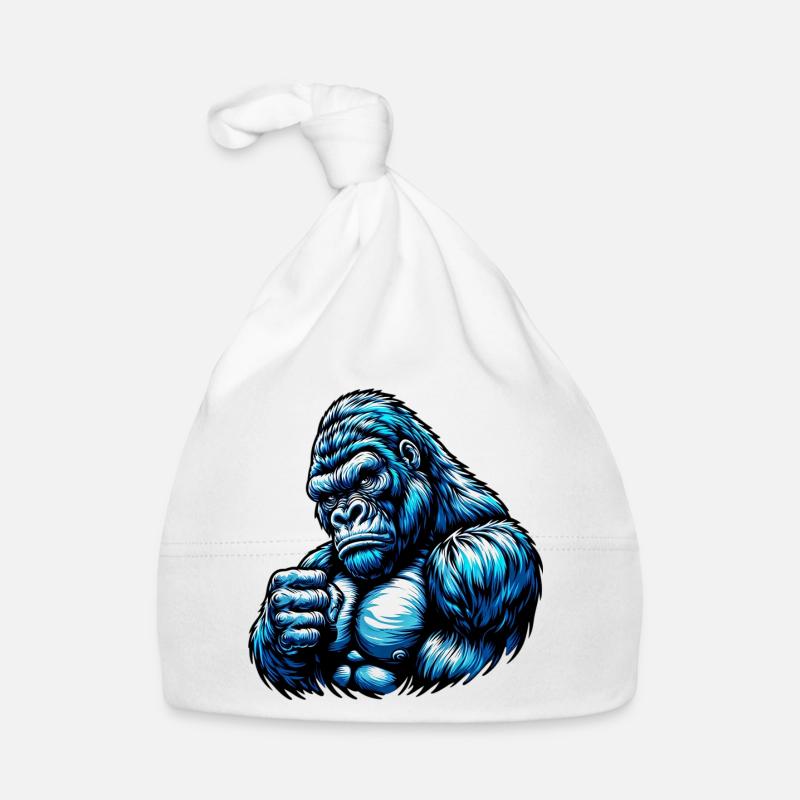 Gorilla - Baby Bio-Mütze - Weiß