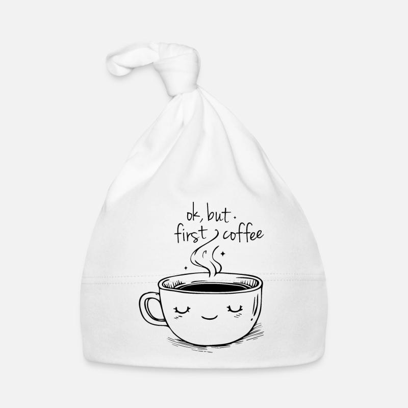 ok, but first coffee Organic Baby Cap