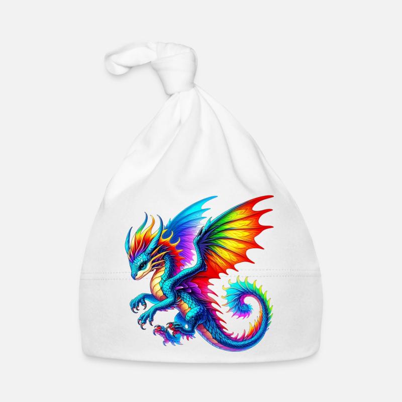 Drache - Baby Bio-Mütze - Weiß