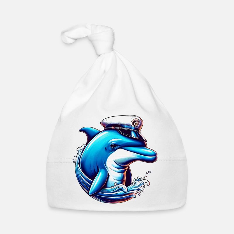 Dolphin Sailor Organic Baby Cap