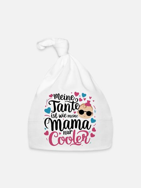 Meine Tante ist wie meine Mama nur cooler - Baby Bio-Mütze - Weiß - Vorne