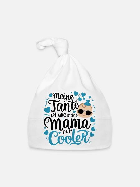 Meine Tante ist wie meine Mama nur cooler - Baby Bio-Mütze - Weiß - Vorne
