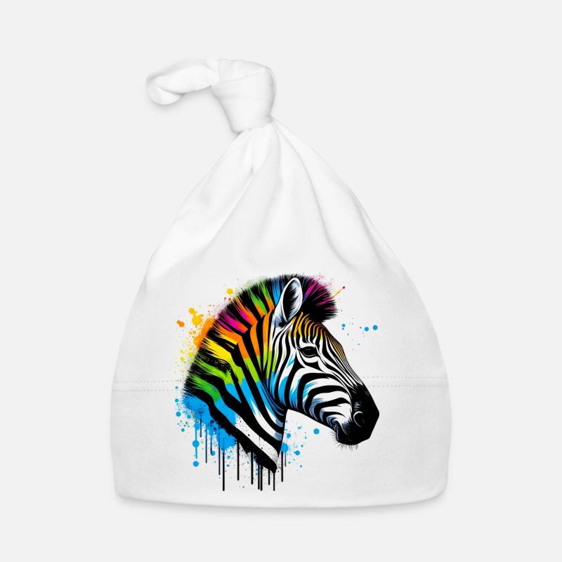 Zebra - Baby Bio-Mütze - Weiß
