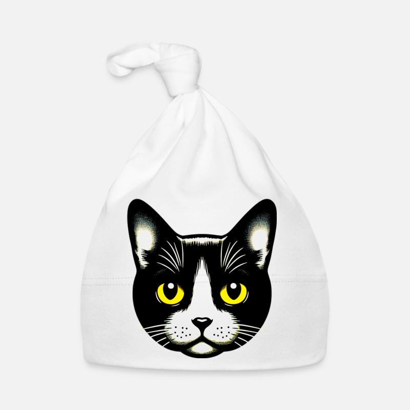 Katze - Baby Bio-Mütze - Weiß