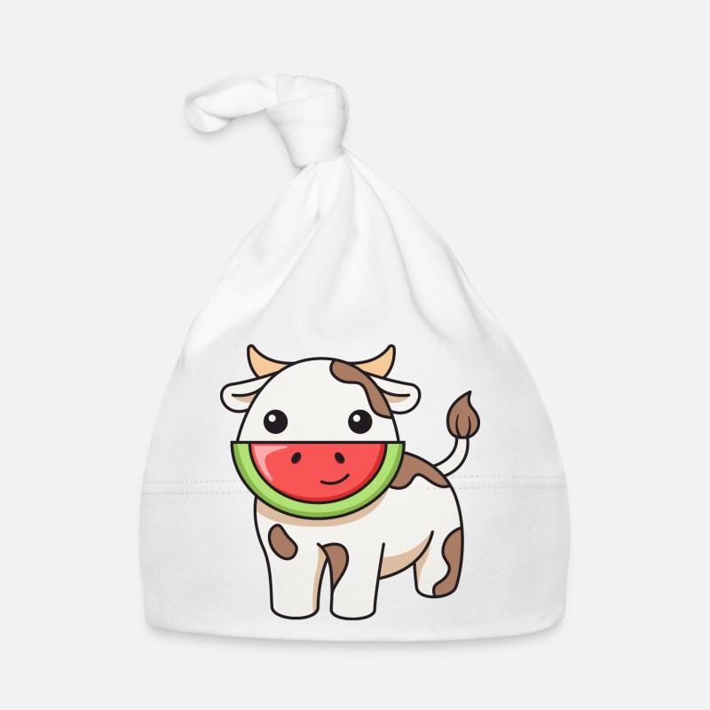 Conception de pastèque de vache pour les amoureux des vaches Bonnet bio Bébé