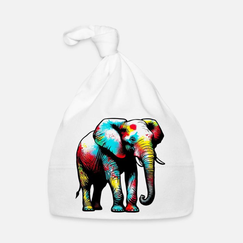 Elefant - Baby Bio-Mütze - Weiß