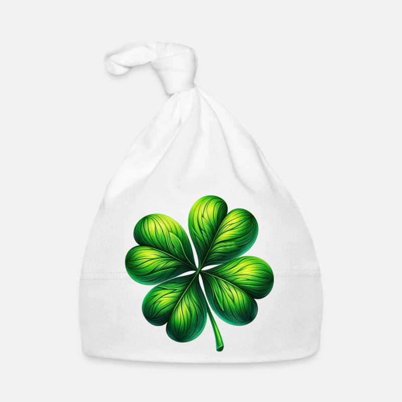 Vierblättriges Kleeblatt Baby Bio-Mütze