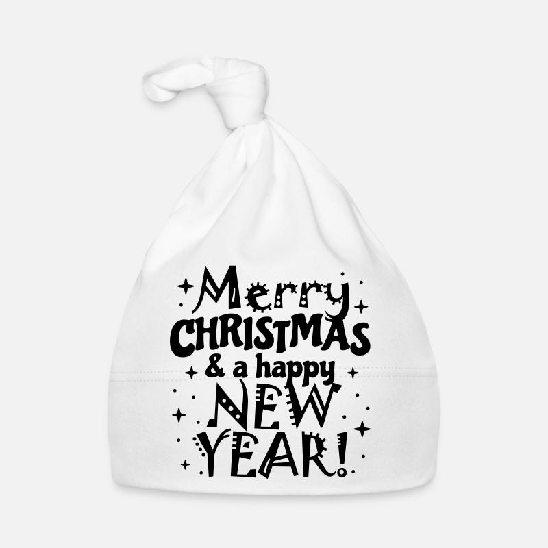 Joyeux Noël, Bonne Année Bonnet bio Bébé