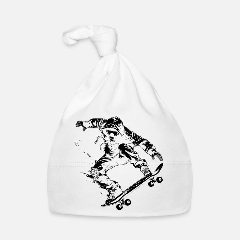 Cartoon Skateboarder Baby Bio-Mütze
