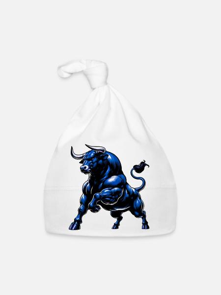 Taureau - Bonnet bio Bébé - blanc - Devant
