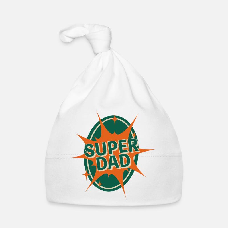 Super Dad Comic Style Design Organic Baby Cap