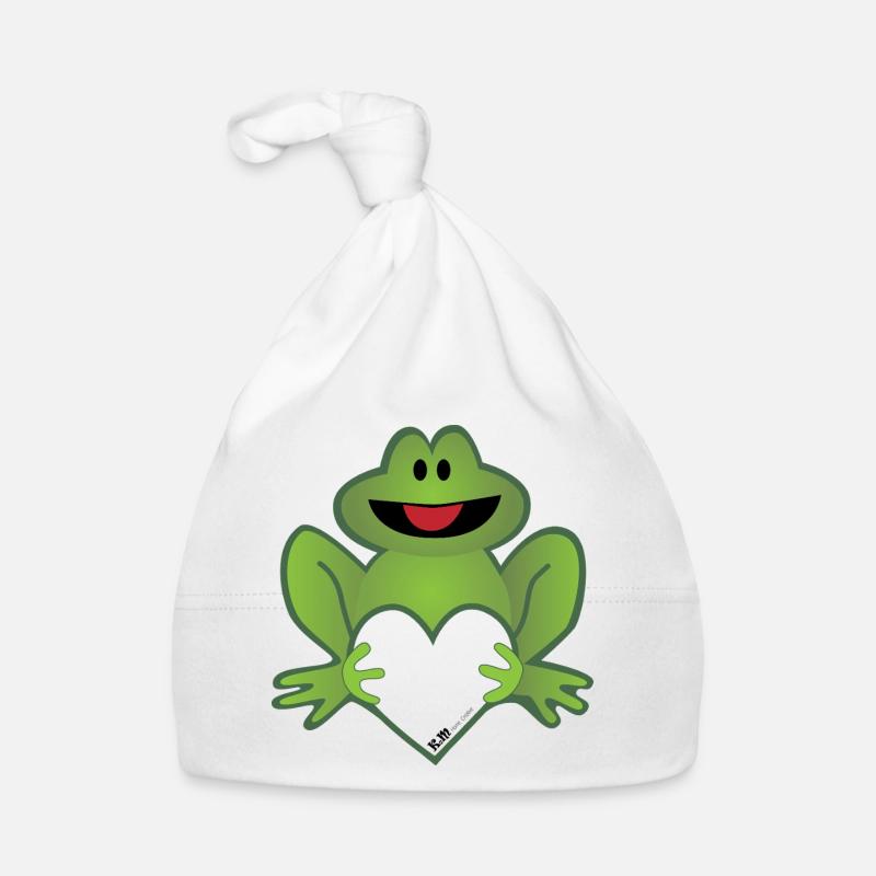 Frog with hart Organic Baby Cap
