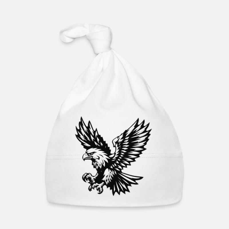 Eagle black white Organic Baby Cap