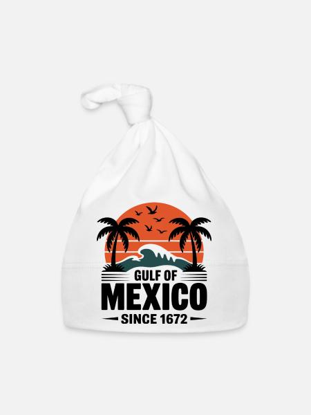 Gulf of Mexico Since 1672 Retro Beach Vibes - Organic Baby Cap - white - Front