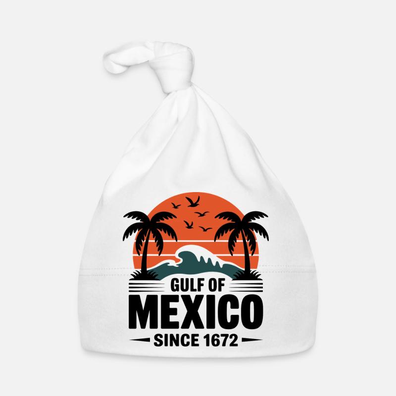 Gulf of Mexico Since 1672 Retro Beach Vibes - Bonnet bio Bébé - blanc