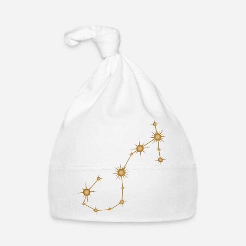 Constellation d’étoiles Scorpion Signe de naissance Or Bonnet bio Bébé