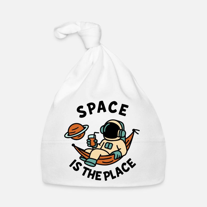 Space Explorer Astronaut Relaxing Design Organic Baby Cap