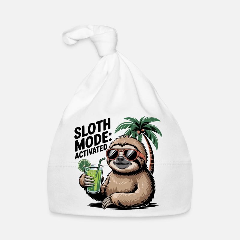 Sloth Mode Cocktail Funny Sloth Organic Baby Cap