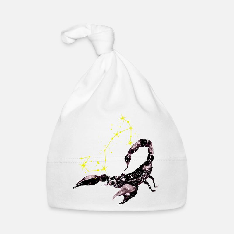 Scorpion étoilés - Bonnet bio Bébé - blanc