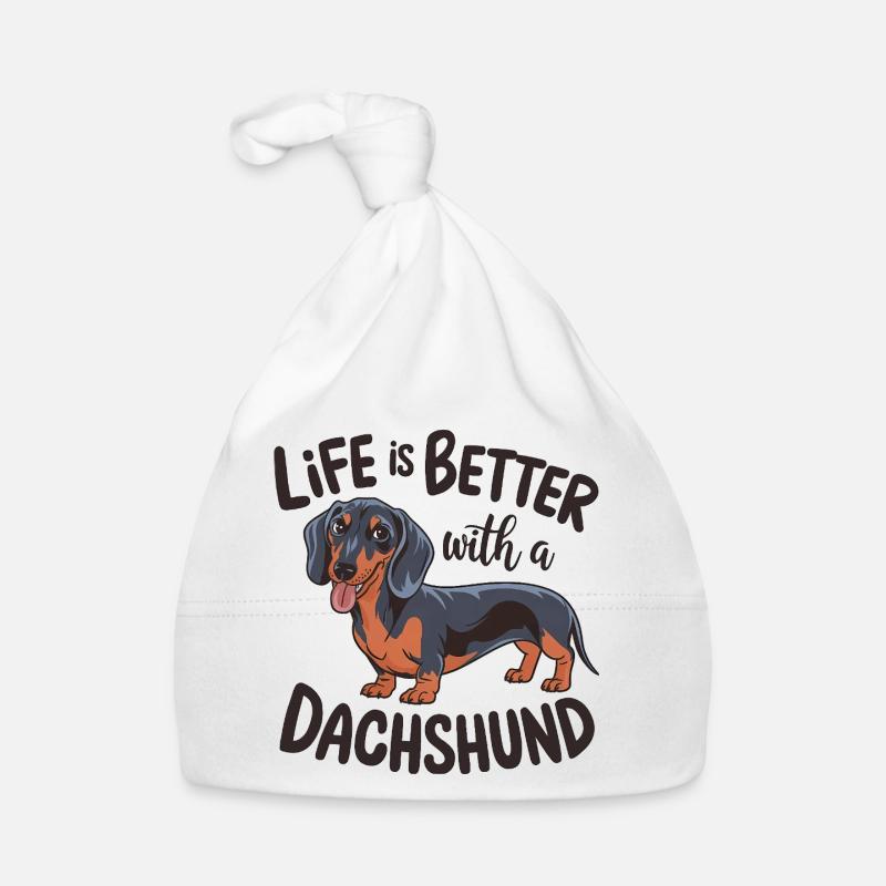 La vie est meilleure avec un teckel Bonnet bio Bébé