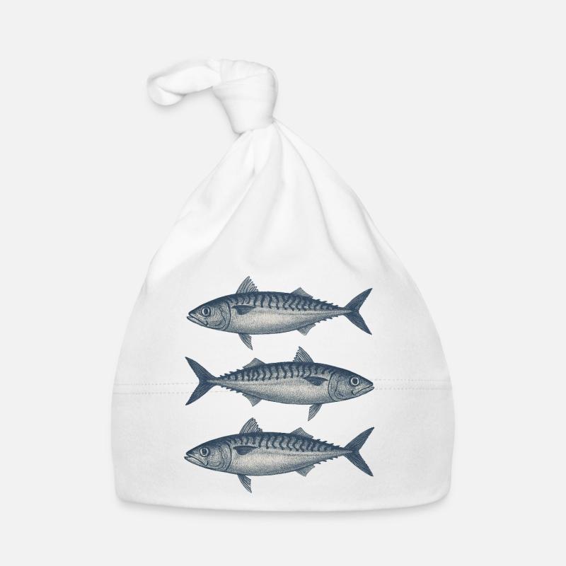 Ensemble d’illustrations de poisson vintage Bonnet bio Bébé